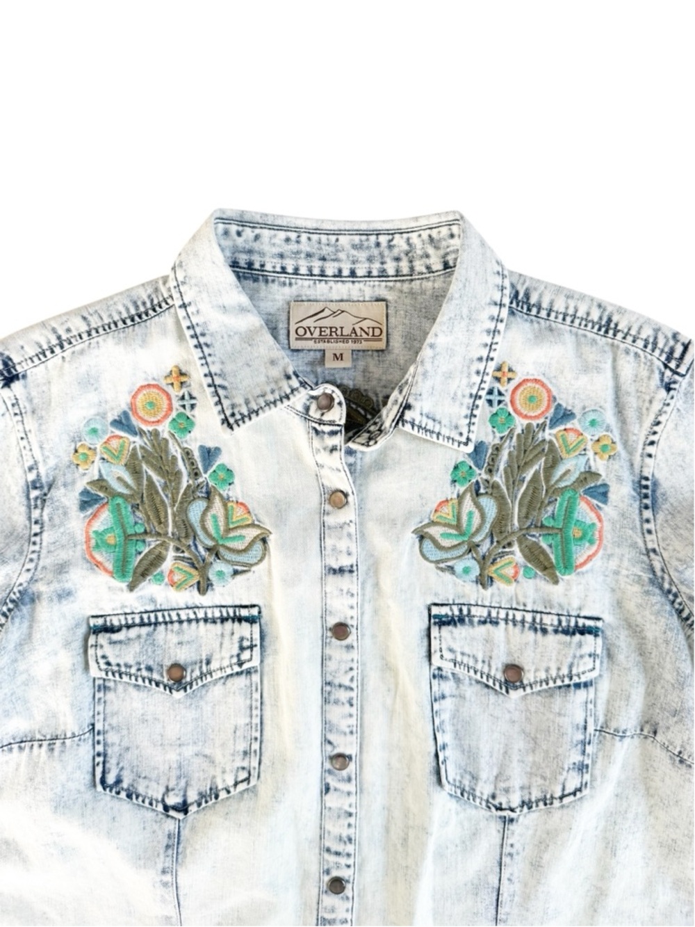 Overland Myra Embroidered Cotton-Blend Shirt | MEDIUM